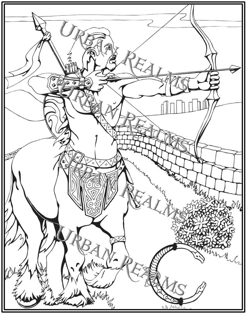 Printable Coloring Centaur Poster with Short Story image 2