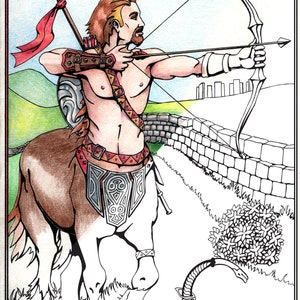 Printable Coloring Centaur Poster with Short Story image 3