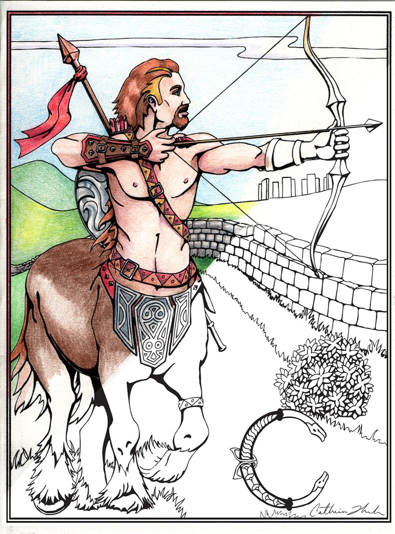 Printable Coloring Centaur Poster with Short Story image 3