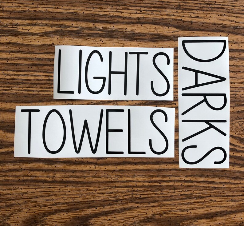 Etiquetas de lavandería Conjunto de 3 calcomanías de vinilo / | Etsy