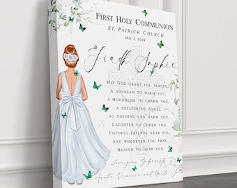 Personalized First Communion Gift: Irish Blessing Canvas Print