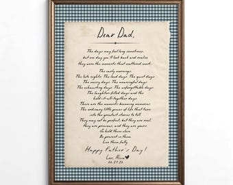 Handwritten Letter Personalized Message/Letter to Dad on Father's Day