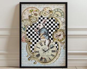 Alice in Wonderland Art Print, Victorian Whimsical Storybook Decor