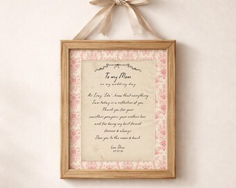 Personalized Mother of the Bride Letter Print - Wedding gift for Parents - handwritten, or typewriter letter