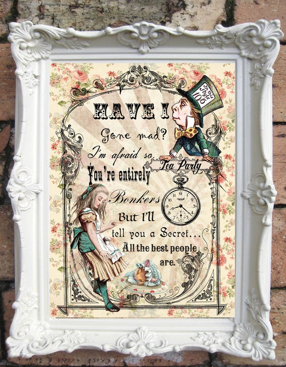 CANVAS OR PRINT WALL ART Alice In Wonderland Party