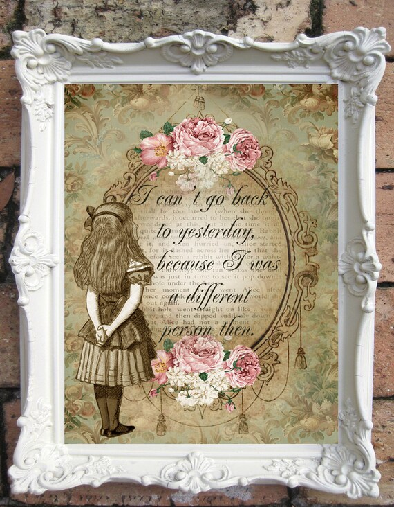ALICE au pays des merveilles citation Art Print. Alice dans la