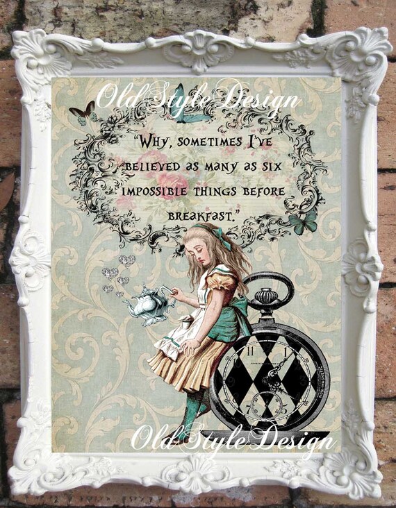 Alice In Wonderland Print Alice In Wonderland Decor Vintage Etsy