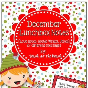 Weihnachten Dezember Lunchbox Notizen, Witze und Flaschenverpackungen