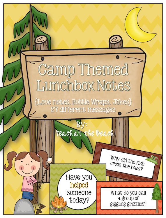 Camp Lunchbox Notizen, Witze und Flaschenverpackungen! - Etsy.de
