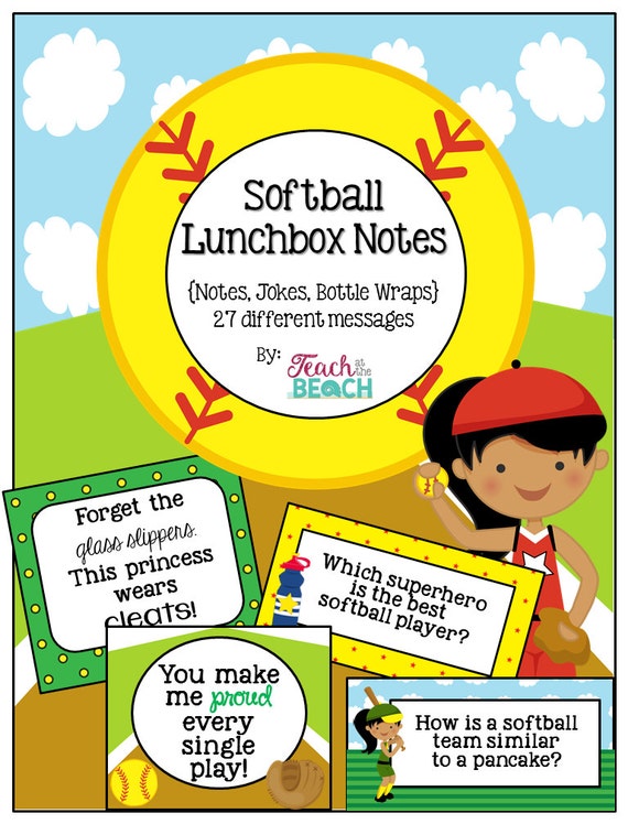 Softball Notes Jokes and Bottle Wraps Etsy