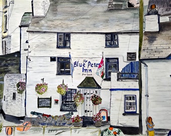 The Blue Peter Inn, Polperro, Cornwall (Limited -edition print)