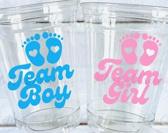 Gender Reveal Party, Gender Reveal party cups, Its a girl Cups, Pink and blue Party, Gender Reveal Babyshower, team boy, team girl