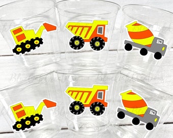 Construction Birthday Party Cups - Dump truck birthday party decorations, Construction theme birthday, Baby shower, Construction party