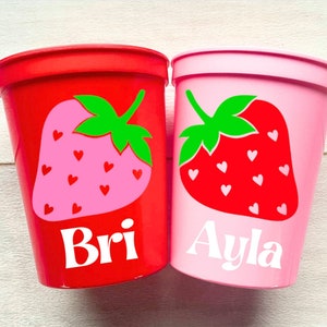 Strawberry Party - strawberry party cups, strawberry decorations, strawberry birthday party favors, twotti fruiti, girls baby shower