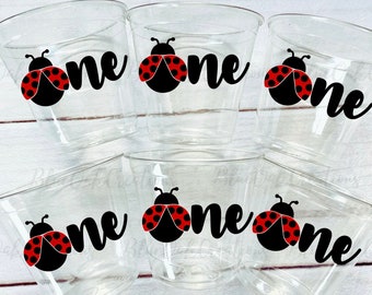 ladybug birthday, ladybug party cups, ladybug birthday decorations, ladybug cups, ladybug party favors, One ladybug