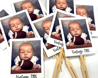Custom Photo Cupcake Toppers, Personalized Party Decorations, Baby Shower, Birthday