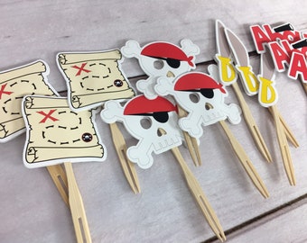 Pirate Party Cupcake Toppers - Pirate Cupcake Toppers Pirate Party Decorations Pirate Baby Shower Decorations Pirate Birthday Decorations