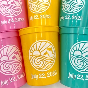 Beach Birthday, 30th Beach Birthday, Family reunion Cups, 40th Birthday Cups, Beach Party, Personalized Beach Birthday
