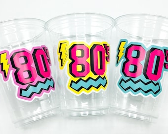 80s Party Cups - Retro Birthday Party Favors