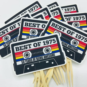 50th Birthday Party Cupcake Toppers - 50th Birthday Cupcake Toppers, Best of 1975 Birthday, Vintage 50th Birthday, 50th Birthday Party