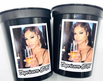 Custom plastic cups, personalized Party cups, Personalized Birthday, Custom face Cups, Custom face party decorations,