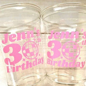 Personalized Disco Birthday, Disco 30th Birthday, Personalized Birthday Cups, 30th Disco Birthday Party cups, Disco Ball, Disco ball cups