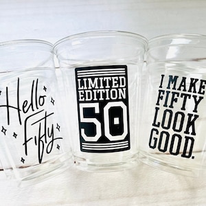 50th Birthday Party cups, 50th Birthday Cups, Vintage 50th Birthday, 50th Birthday Party, 50th Party Decorations