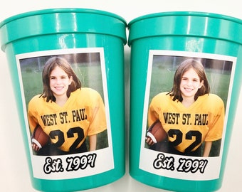 Personalized Photo Party Cups, Custom Face 30th Birthday, 16oz