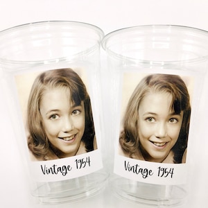 70th Birthday, Custom plastic cups, personalized Party cups, Personalized 70th Birthday, Custom face Cups, Custom face party decorations