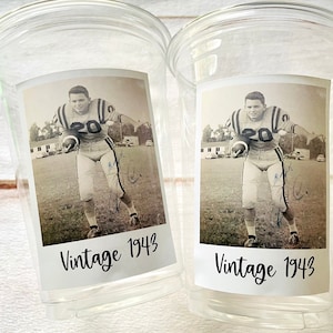 Custom plastic cups, personalized Party cups, Personalized 80th Birthday, Custom face Cups, Custom face party decorations, Vintage 80th