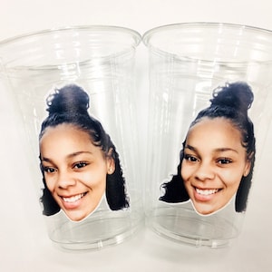 Personalized Photo Birthday Cups, Custom cups with face, Face Photo Cups, First Birthday, Custom Face Party Decor, Custom First Birthday