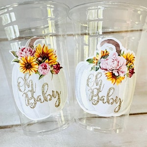 Oh Baby Pumpkin Party Little Pumpkin Party Cups Fall Party Cups Little Pumpkin First Birthday Decorations Fall Baby Shower