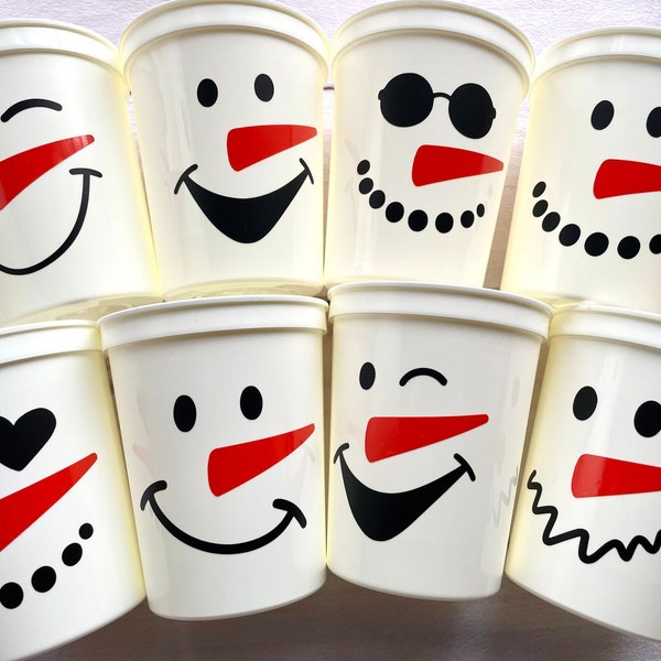 Snowman Party Cups, Christmas Party Cups, Snowman Party Favors, Winter Party Cups, Snowman Party