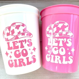 Cowgirl Party cups, Cowgirl Cups Cowgirl, Party Decorations Cowgirl, Bachelorette Party Cowgirl Hat Birthday Rodeo Party Cups Let&#39;s Go Girls