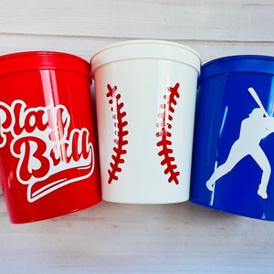 Baseball Party Cups Reusable 16oz Stadium Cups Baseball Favors Baseball Party Cups Baseball Party Decorations Baseball Baby Shower