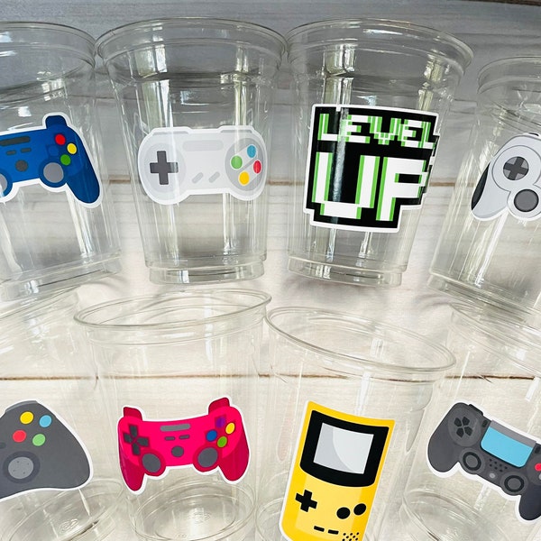 Video Game  Party Cups - Disposable Video Game Cups Level Up Party Decorations Video Game Decorations Video Game Birthday