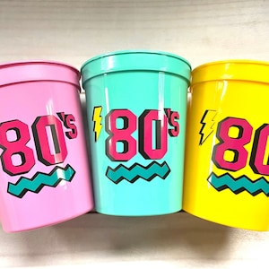 80s Party Cups - 80s party decorations, 80s birthday cups, I love the 80s party cups, 80s birthday decorations 80s party favors stadium cups