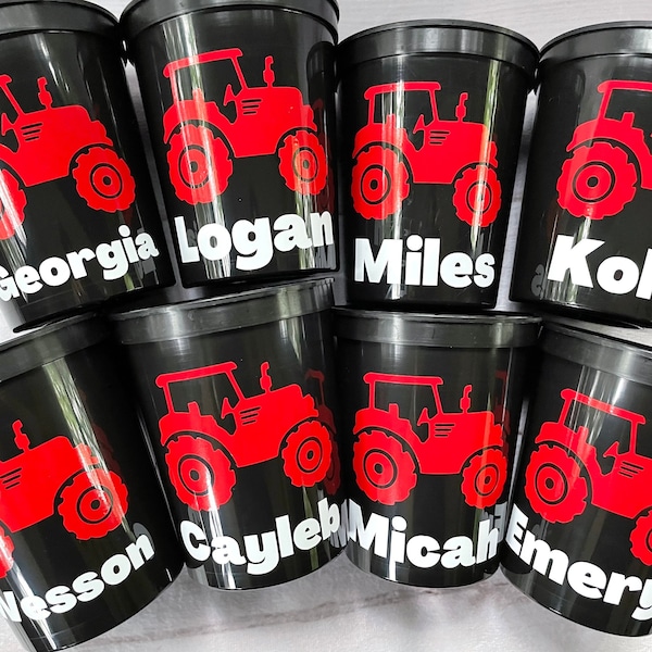 Red Tractor Party Cups Tractor Reusable Cups Red Tractor Party Farm  Birthday Decorations Farm Party Decorations Tractor Baby Shower