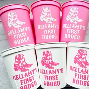 First rodeo birthday cups, first rodeo Party Cups, personalized cowgirl cups, cowgirl party, cowgirl birthday, not my first rodeo birthday