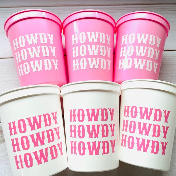 Howdy Cowgirl Party Cups - Cowgirl birthday party, Cowgirl bachelorette party decorations, Cowgirl party decorations, Western birthday