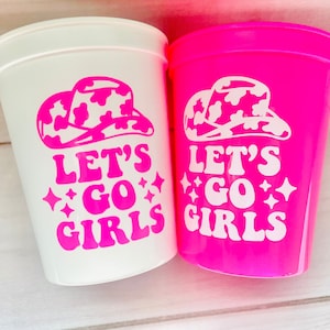 Cowgirl Party cups, Cowgirl Cups Cowgirl, Party Decorations Cowgirl, Bachelorette Party, Birthday Rodeo Party Cups Let&#39;s Go Girls, Hot Pink