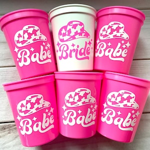 Bachelorette party decorations, Retro Cowgirl Party Cups, Lets go girls,  Bachelorette Party Cups, Bride Babe Party, bachelorette cups