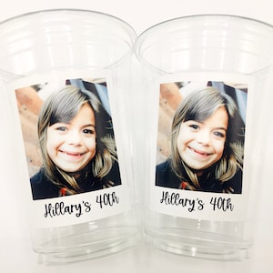 1984 Custom plastic cups, personalized Party cups, Personalized 40th Birthday, Custom face Cups, Custom face party decorations, Vintage 40th
