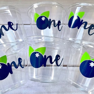 Blueberry Birthday, Blueberry Party Cups - berry first birthday, blueberry party decorations, blueberry party favors