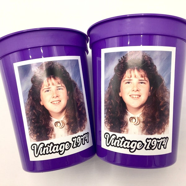 50th Custom plastic cups, personalized Party cups, Personalized 50th Birthday, Custom face Cups, Custom face party decorations, Vintage 50th