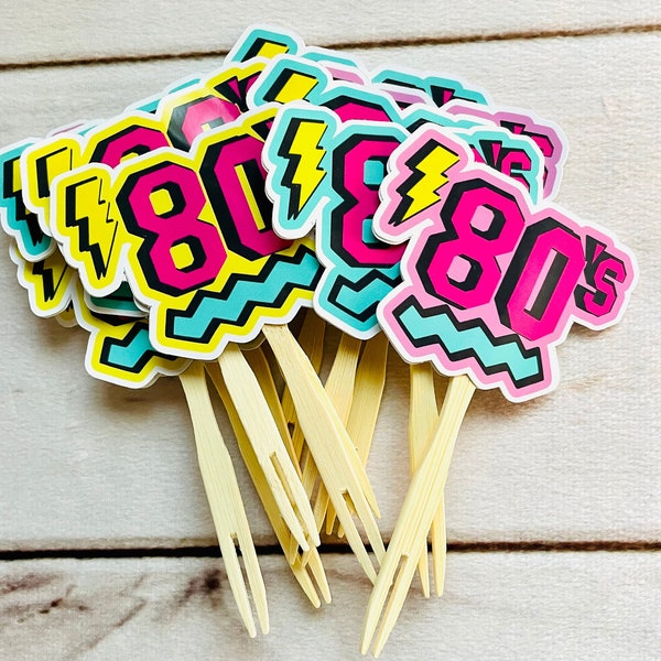 80s birthday, 80s cupcake toppers, 40th birthday, 80s birthday decorations, 80s party, 40th cupcake toppers