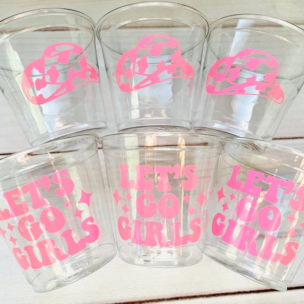 Lets go girls cups, Cowgirl Cups Cowgirl, Party Decorations Cowgirl, Bachelorette Party Cowgirl Hat Birthday Rodeo Party Cups Let's Go Girls