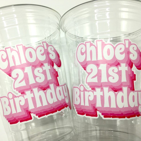 Custom plastic cups, personalized Party cups, Create your own text, Personalized Birthday, Custom party decorations, Any Text