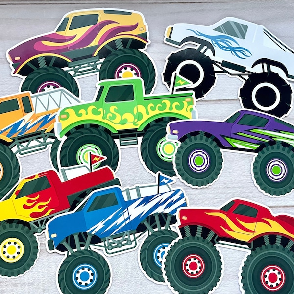 Monster Truck, monster truck party, monster truck birthday, monster truck party favor, monster truck center piece, monster truck cut out