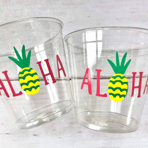 Aloha Cups Luau Party Cups - Luau Cups Luau Party Decorations Luau Baby Shower Decorations Hawaiian Party Luau Birthday Decorations